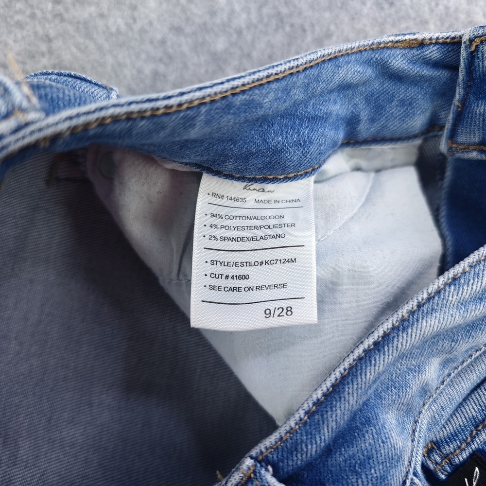 Kancan Jeans‎ 9/28 Flare Blue Denim Stretch High Rise Light Wash Released Hem - Picture 5 of 11